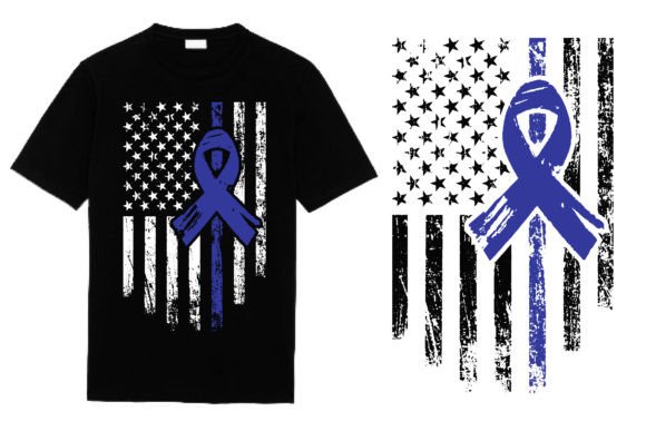 Colon Cancer Ribbon T Shirt Design for Blog Graphics