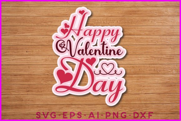 Happy Valentine Day Sticker Design for Crafts