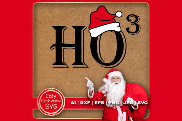 Ho to the Power of Three Funny Santa Hat for Crafts