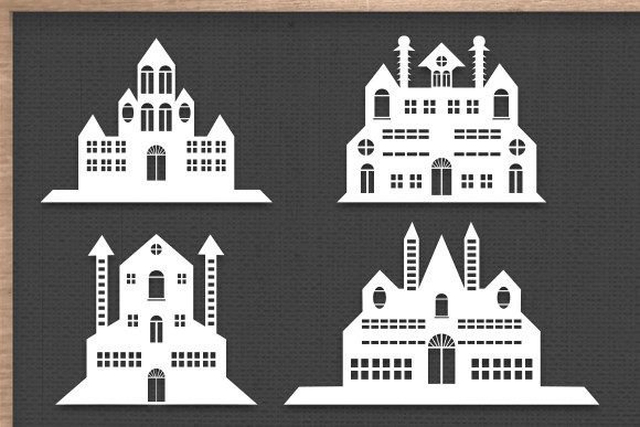 Laser Cut Night Buildings Silhouette for Winter Amp
