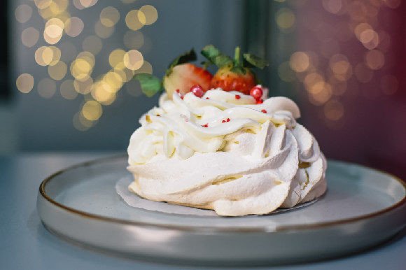 New Year White Baked Meringue for Food Amp & Visuals