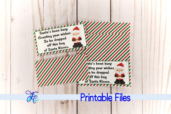 Santa Kisses Bag Topper Review for Print Templates