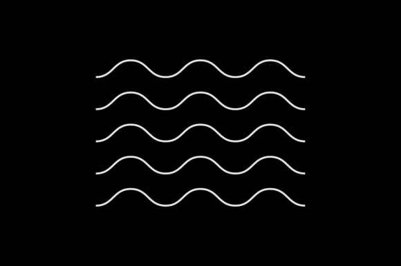 Universal Shape Curved Zig Zag Lines for Icons and Crafts